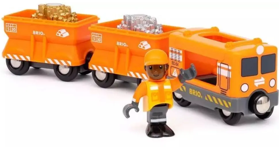 BRIO World Gold Cargo Train with carriages, Gold and Silver 36049
