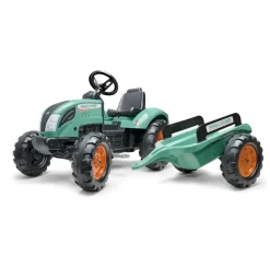 Falk Age 3+, Vintage Green Farm Lander Tractor with Trailer F1054AB