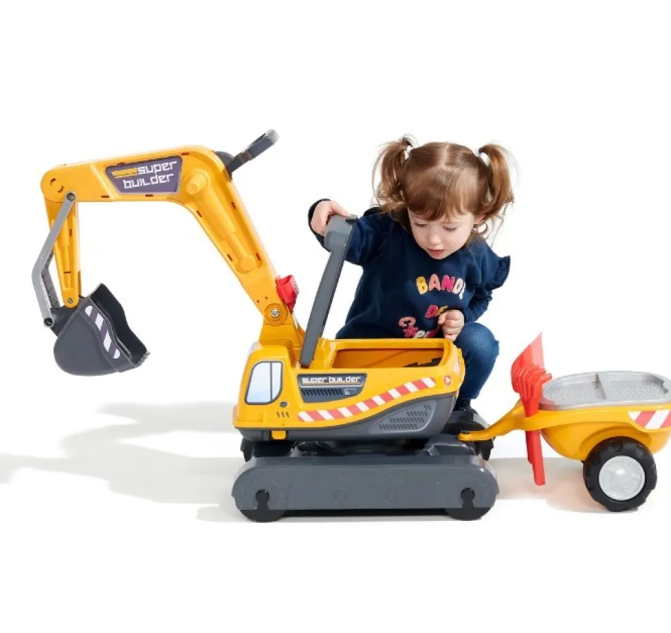 Falk 360 Digger Excavator with opening seat, trailer with sieves and sand tools Age 3+ 140A